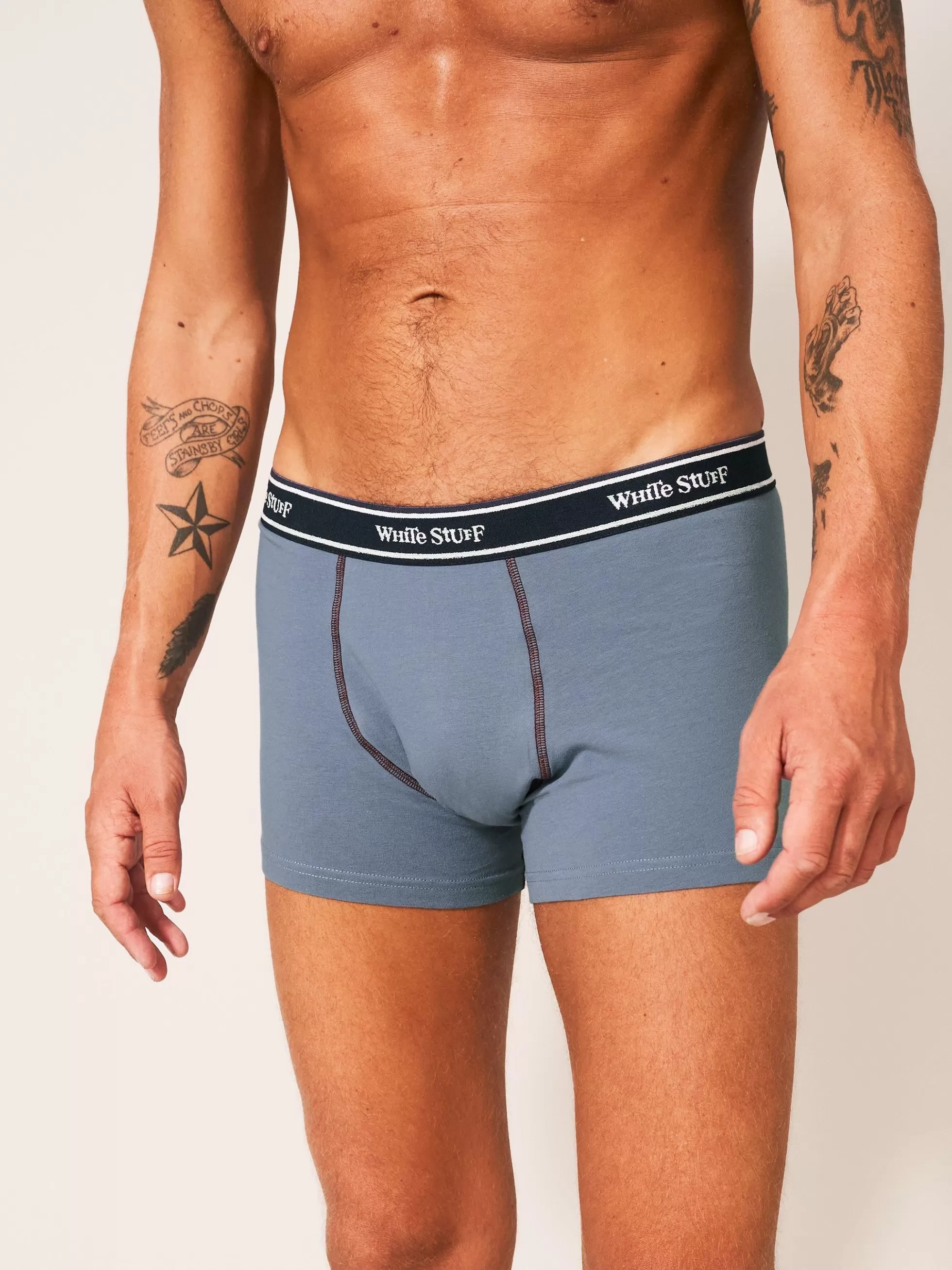 Shop 2 Pack Boxers Plain And Stripe Underwear