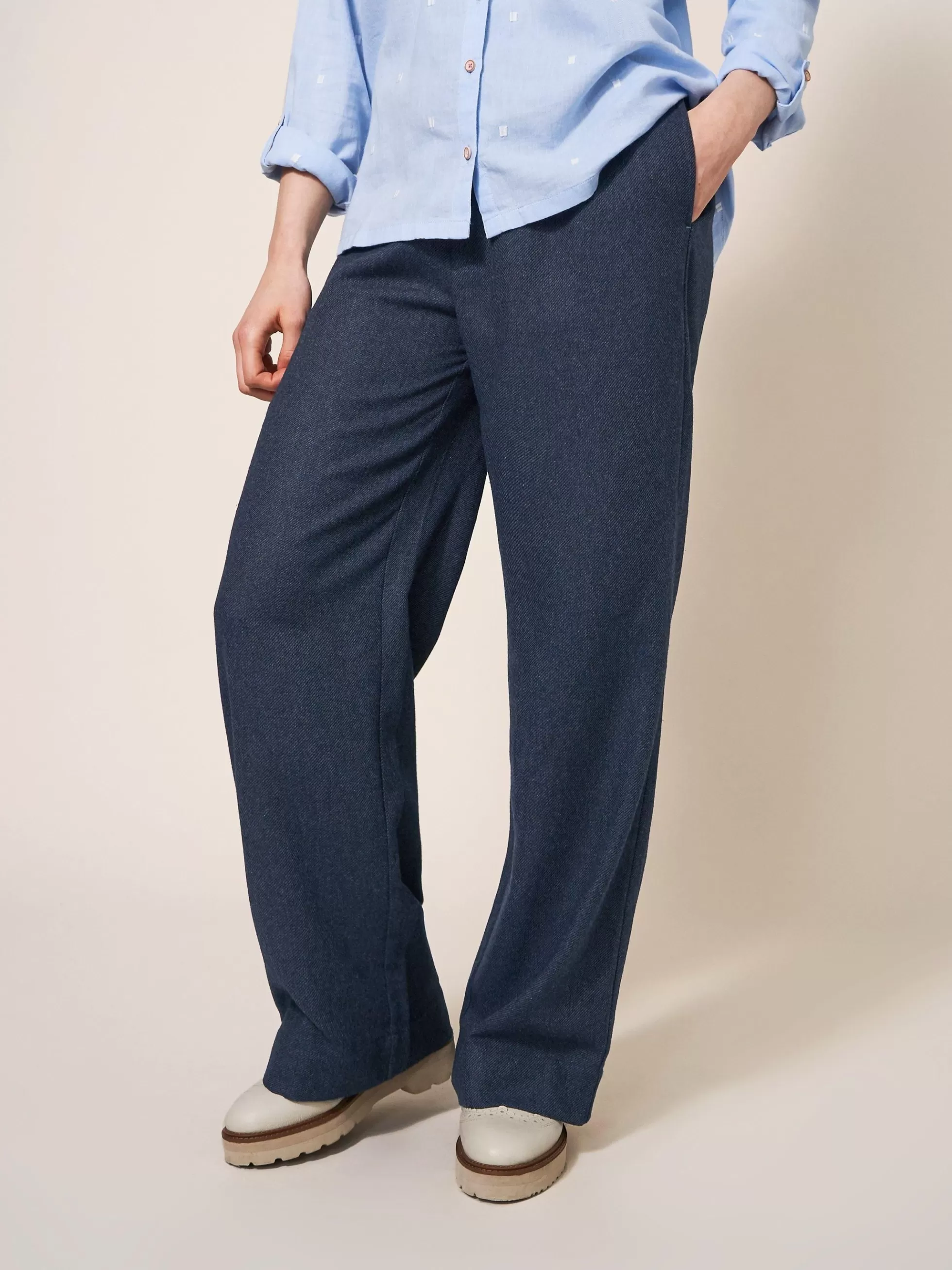 Outlet Belle Tweedy Wide Leg Trouser Trousers