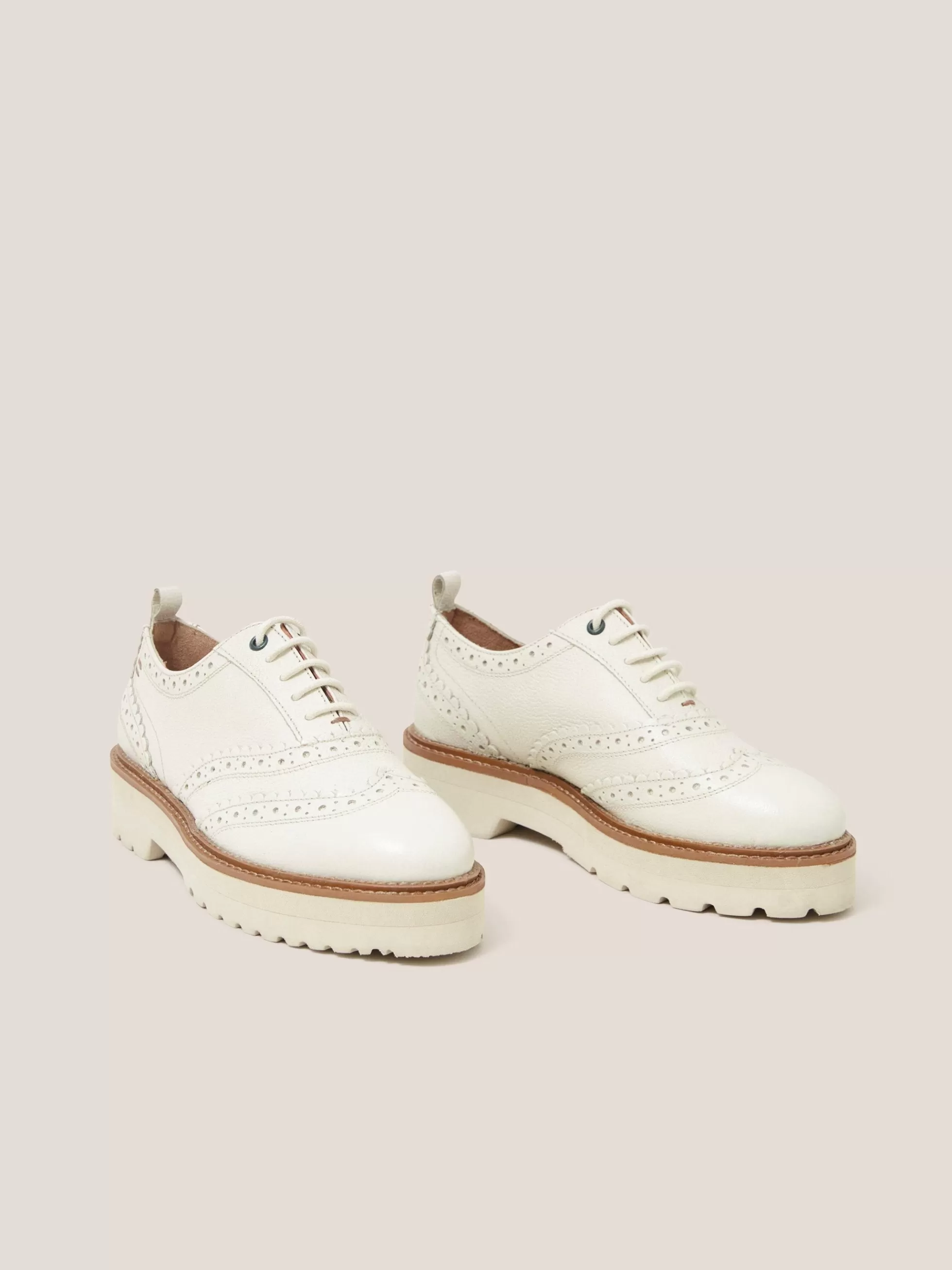 Cheap Chunky Leather Lace Up Brogue Shoes