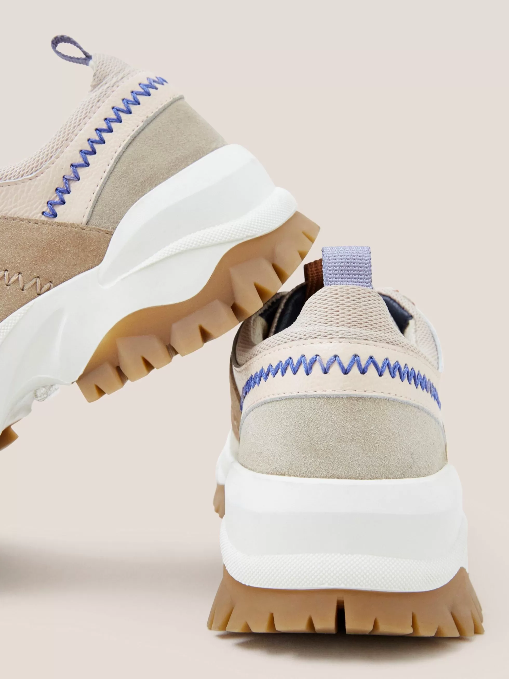 Fashion Chunky Suede Mix Trainer Trainers