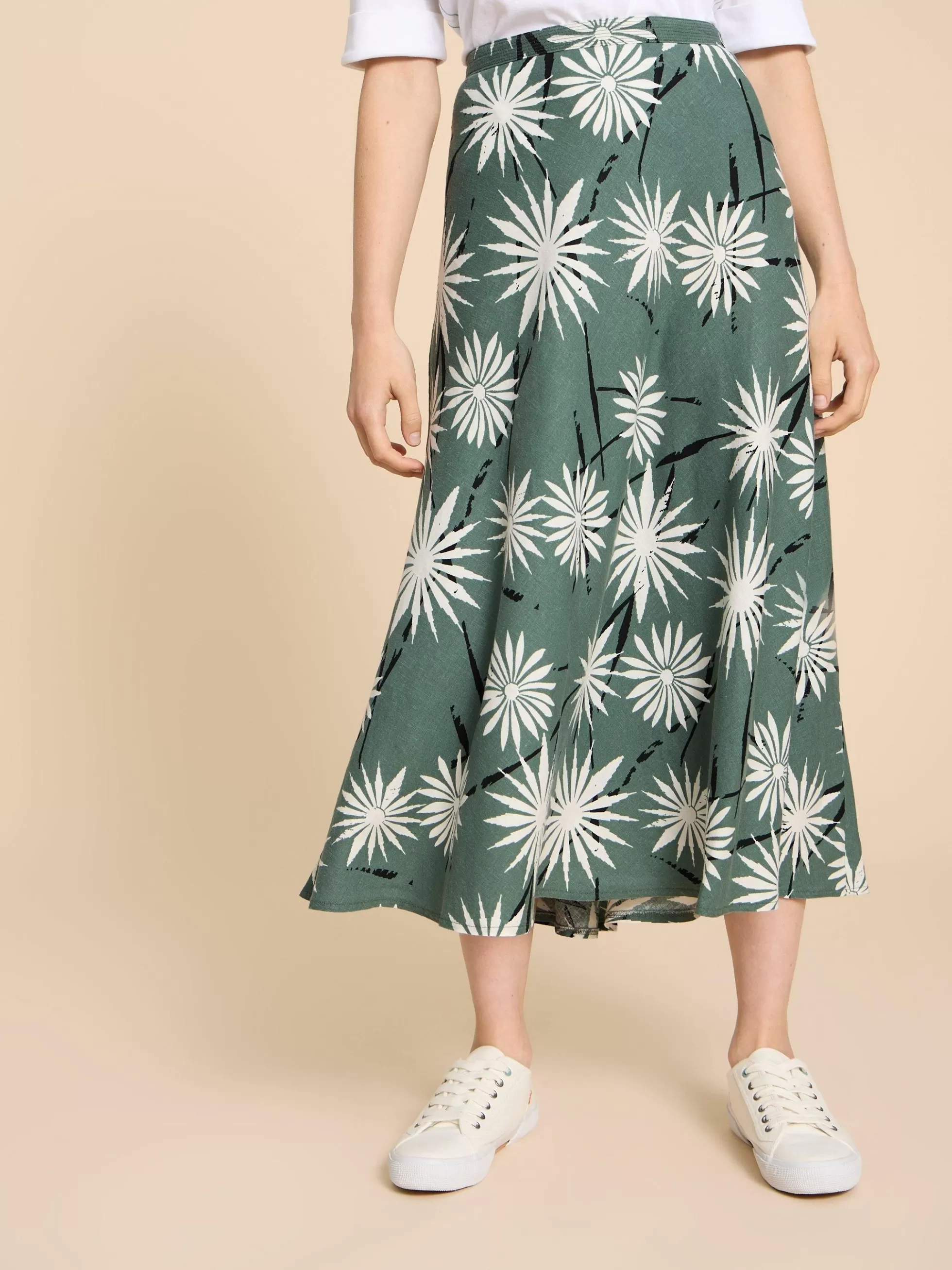 Hot Clemence Linen Blend Skirt Skirts