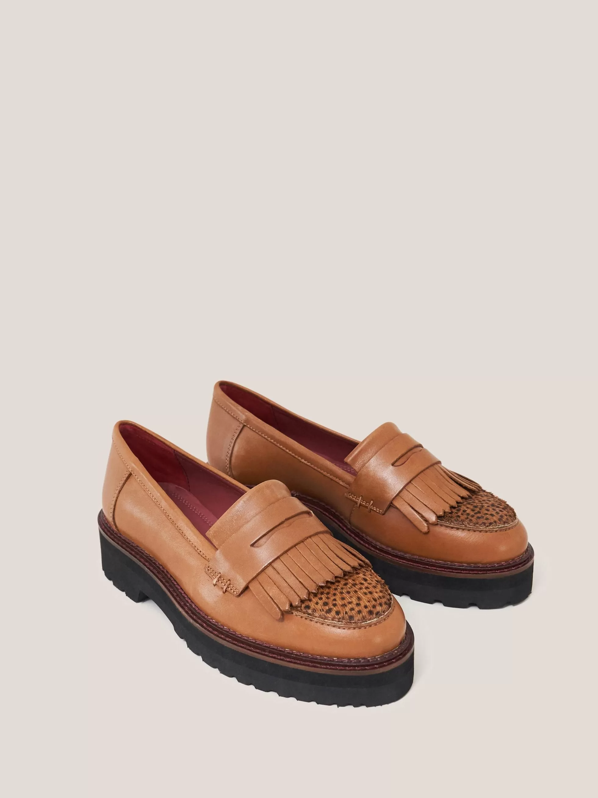 Clearance Elva Chunky Leather Loafer Shoes