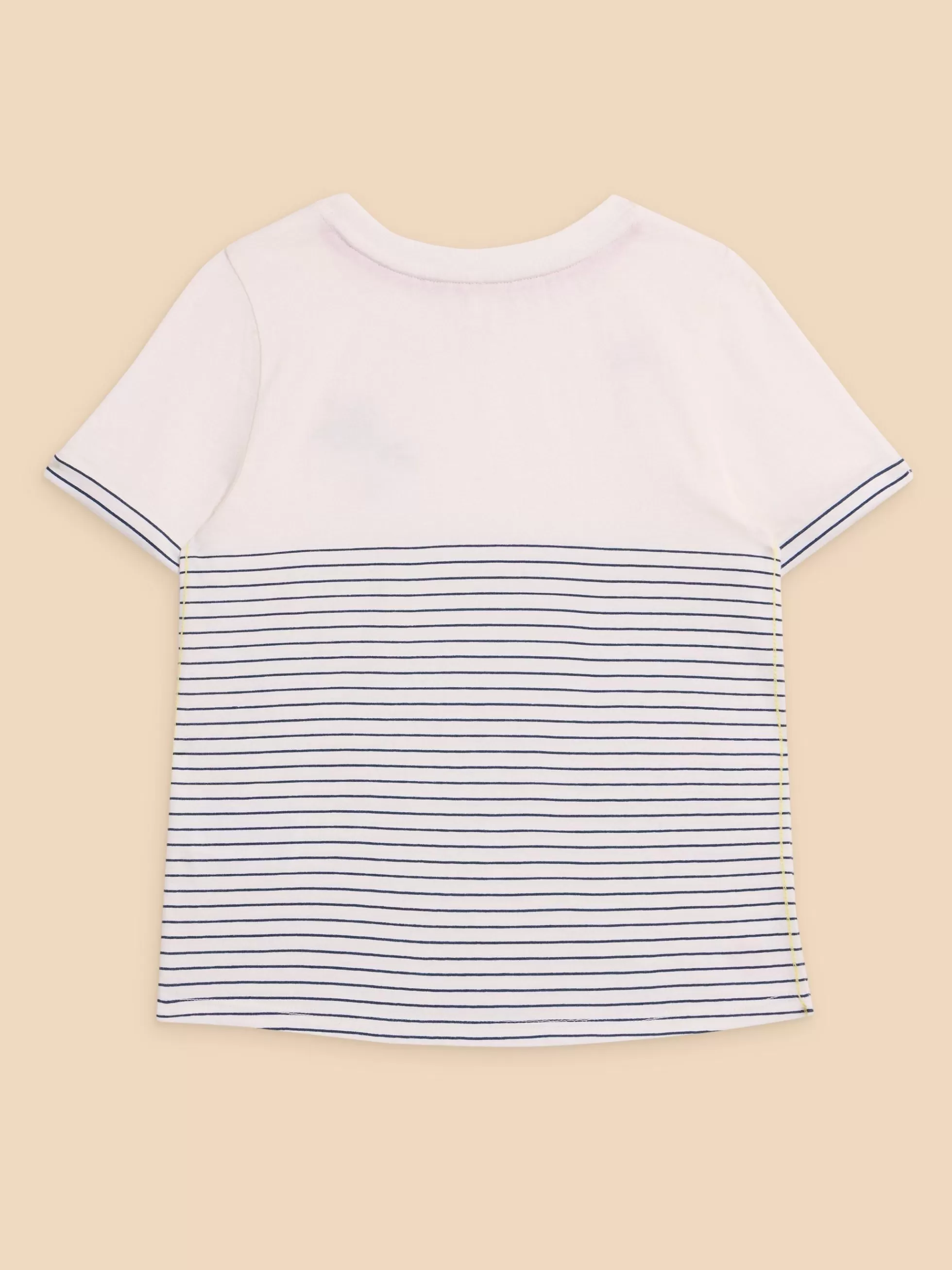 Cheap Embroidered Stripe Tee Tops