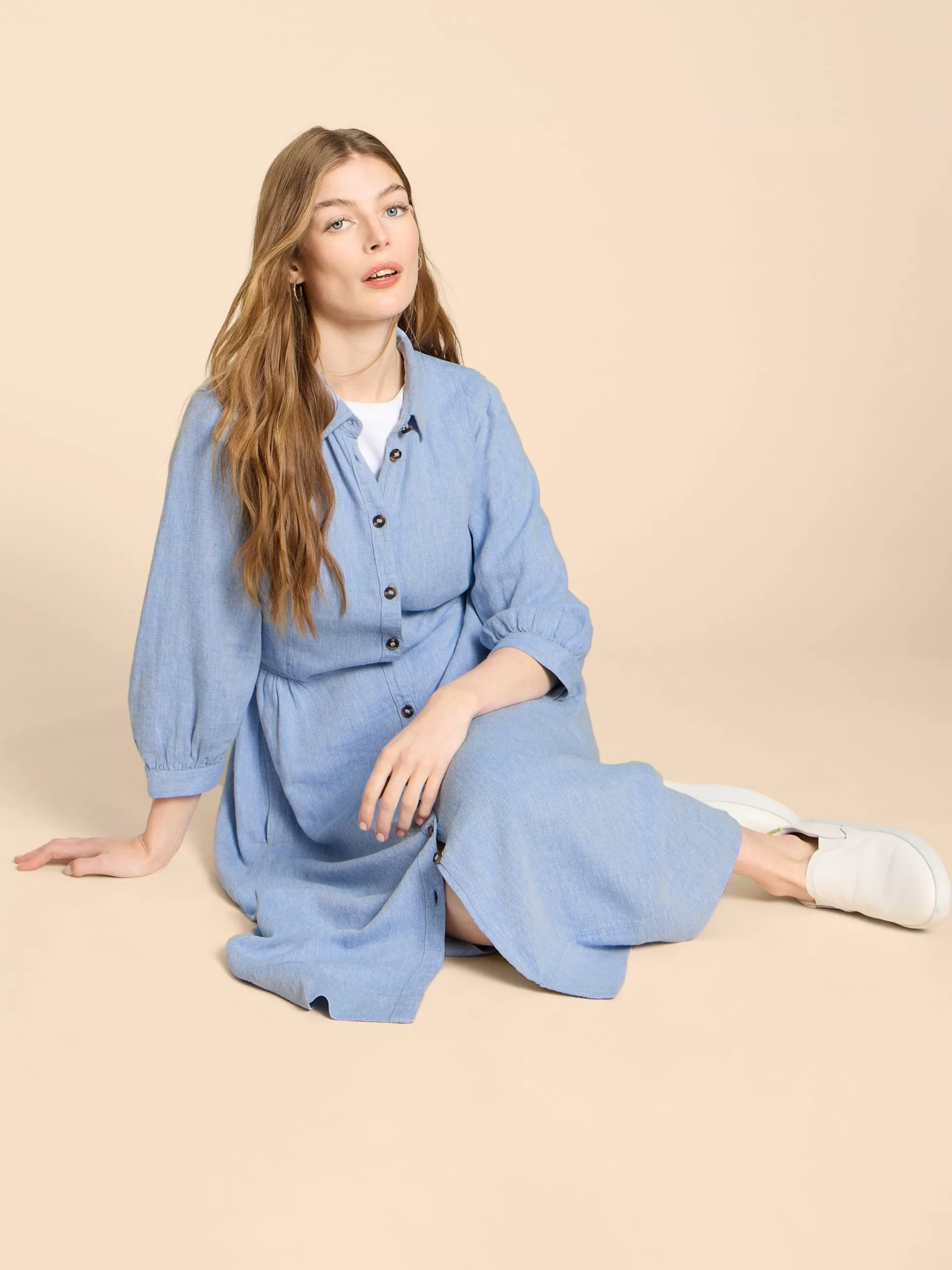 Online Hayden Linen Blend Shirt Dress Dresses