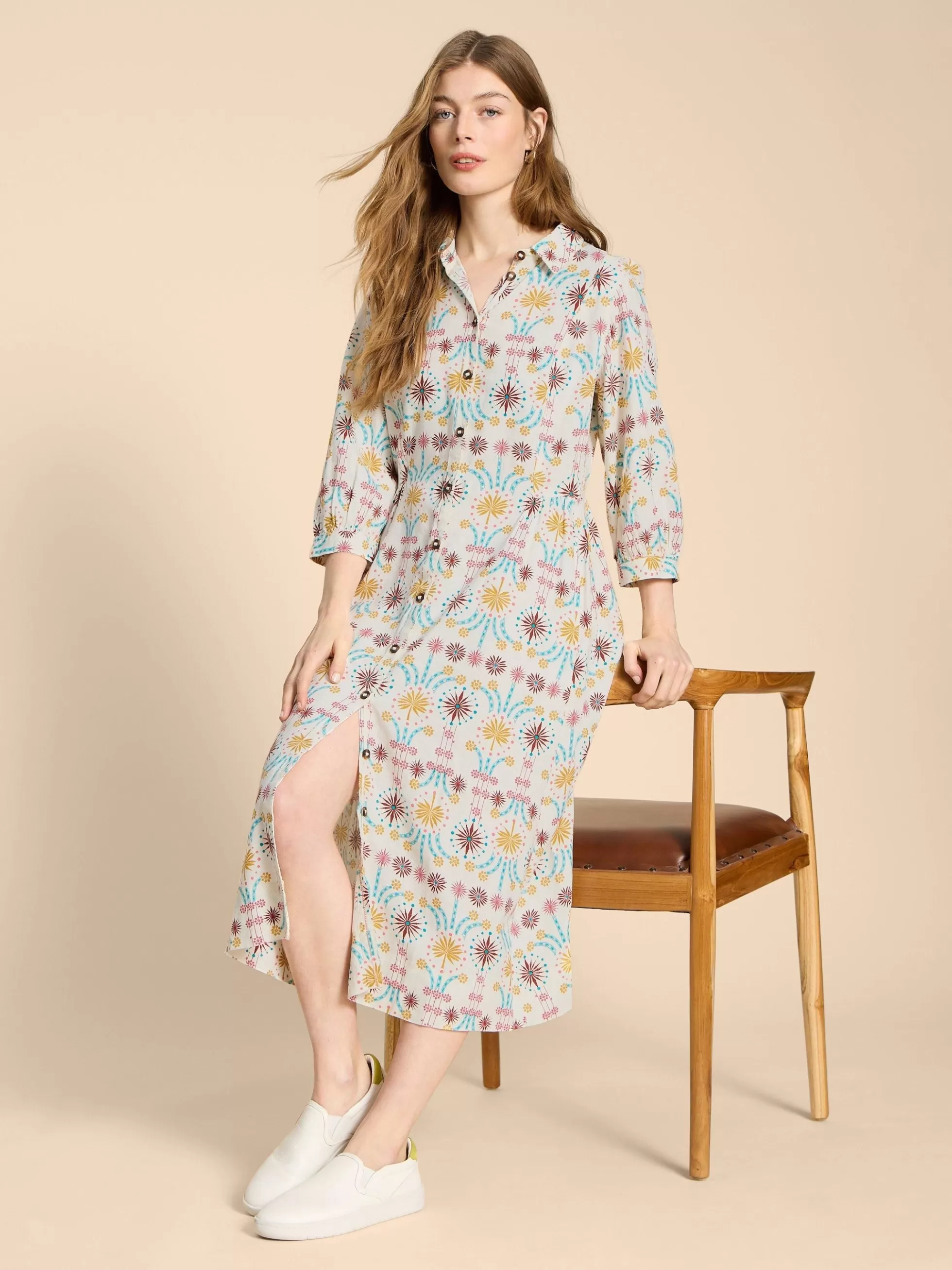 Outlet Hayden Linen Blend Shirt Dress Dresses