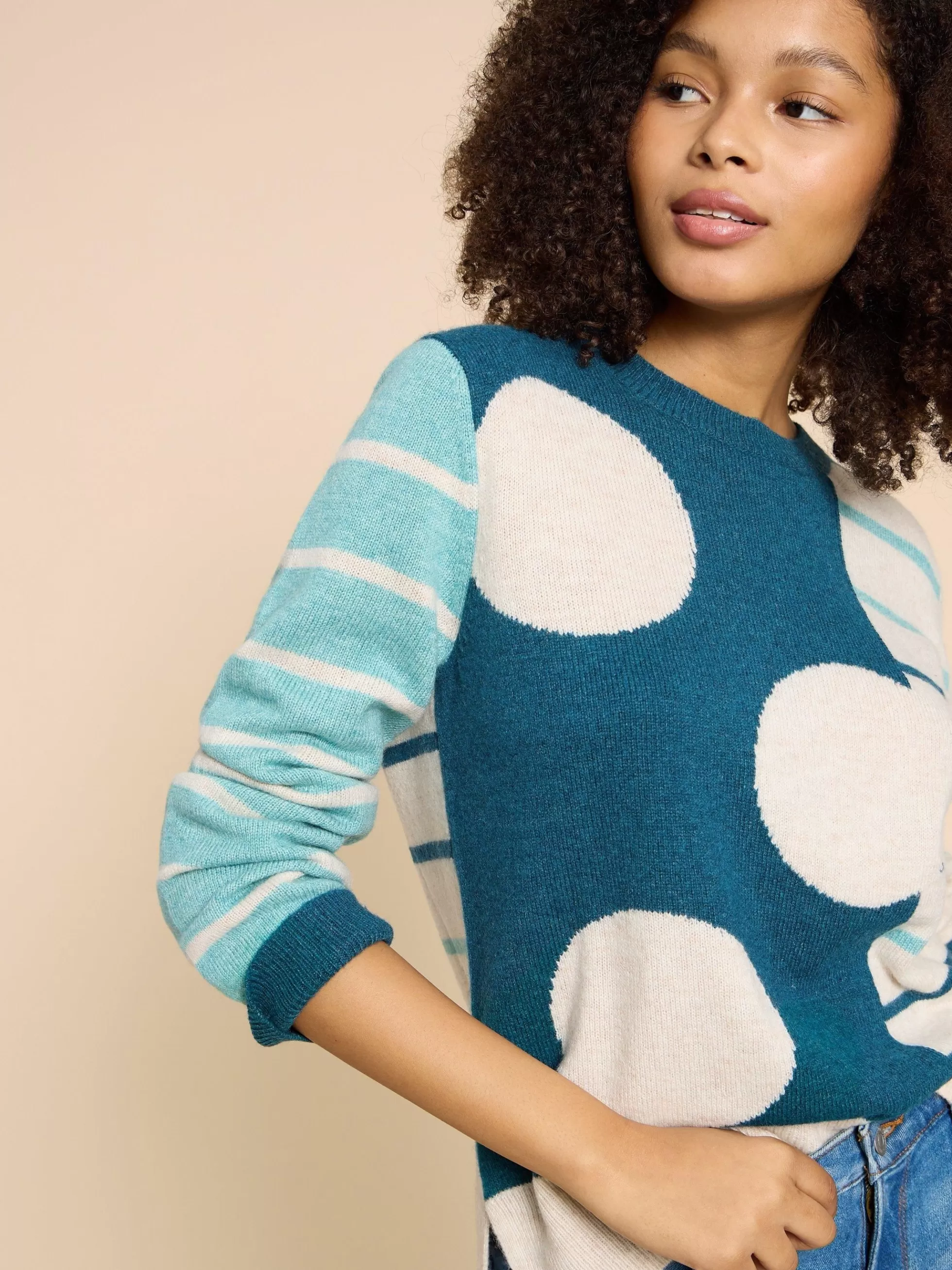 Cheap Jade Spotstripe Jumper Jumpers And Cardigans