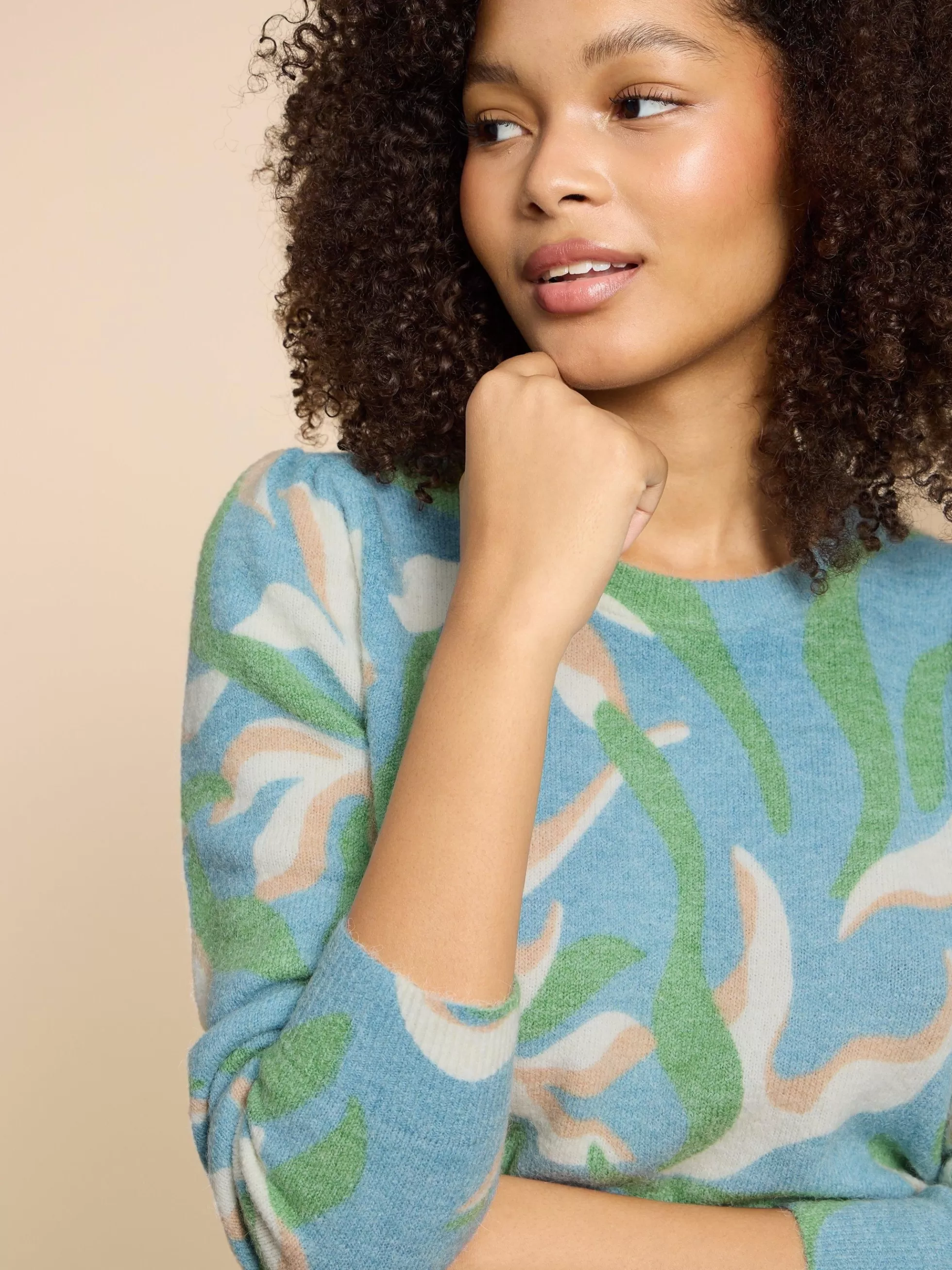 Online Julie Printed Jumper Jumpers And Cardigans