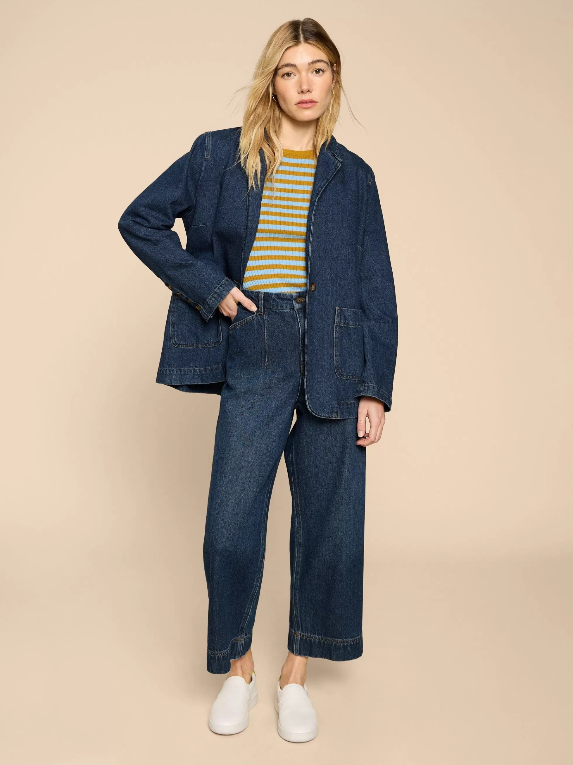 New Loren Denim Blazer Coats And Jackets