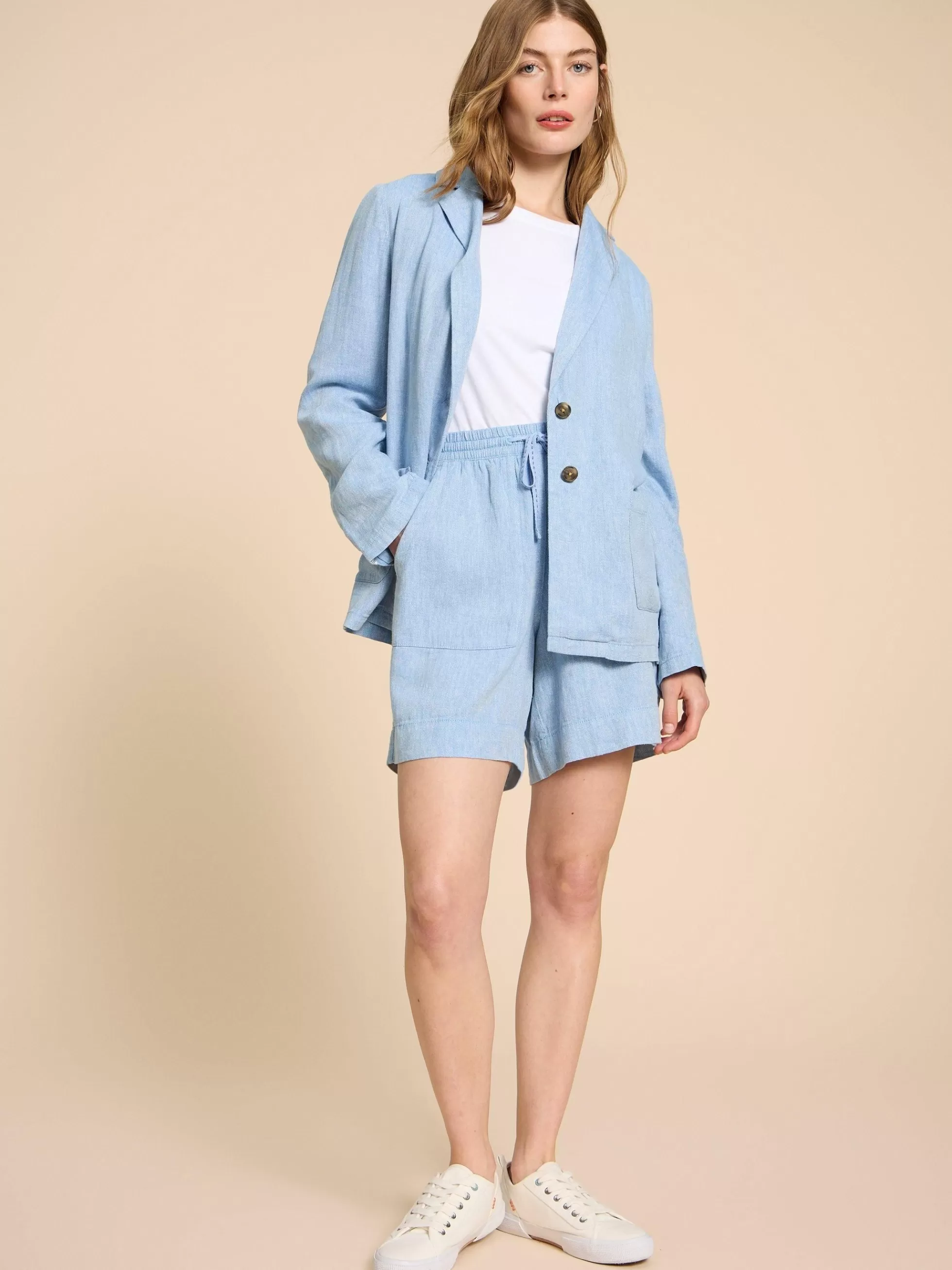 Fashion Loren Linen Blend Blazer Coats And Jackets