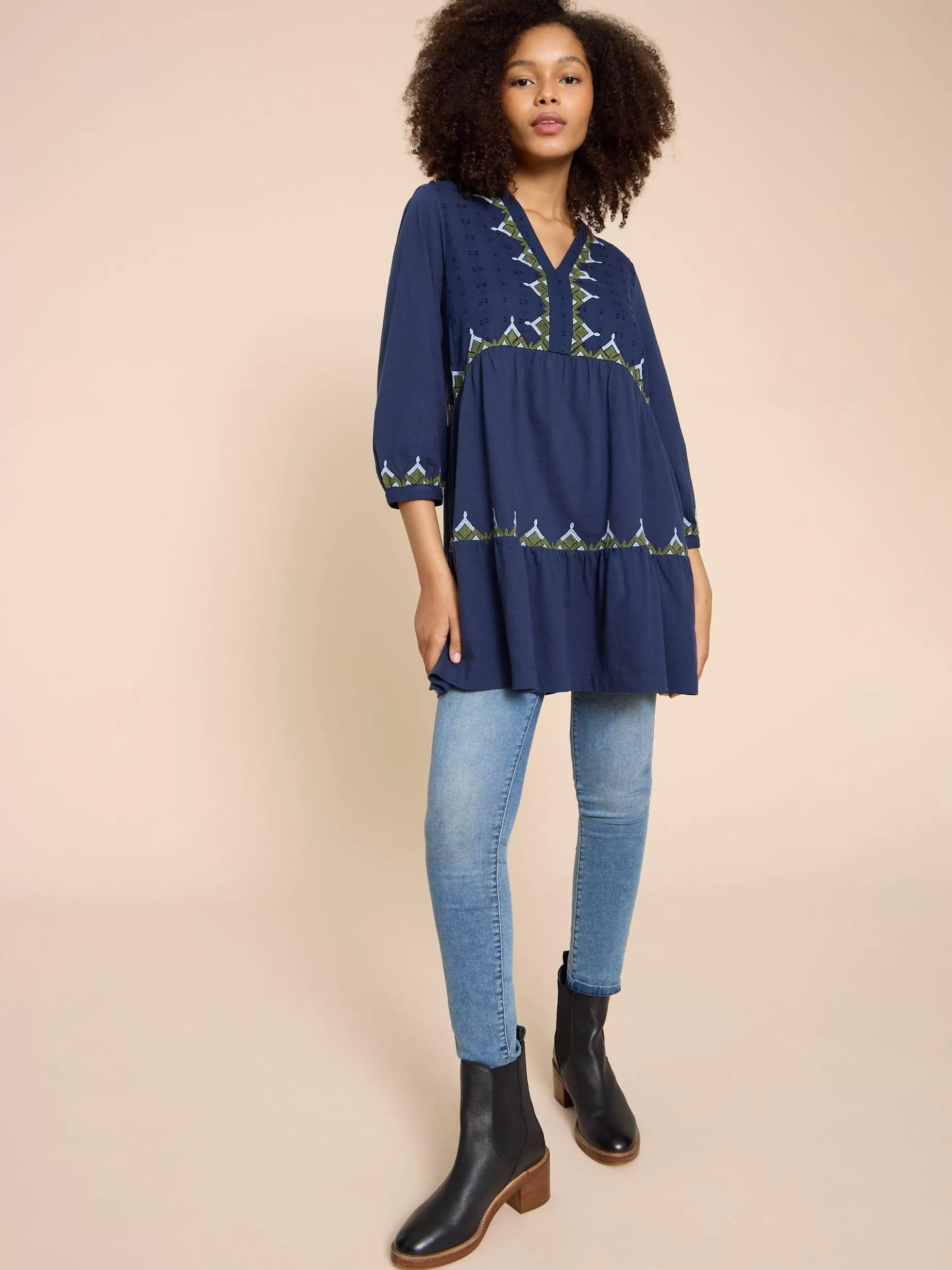 Best Sale Marta Emboridered Tunic Shirts And Blouses