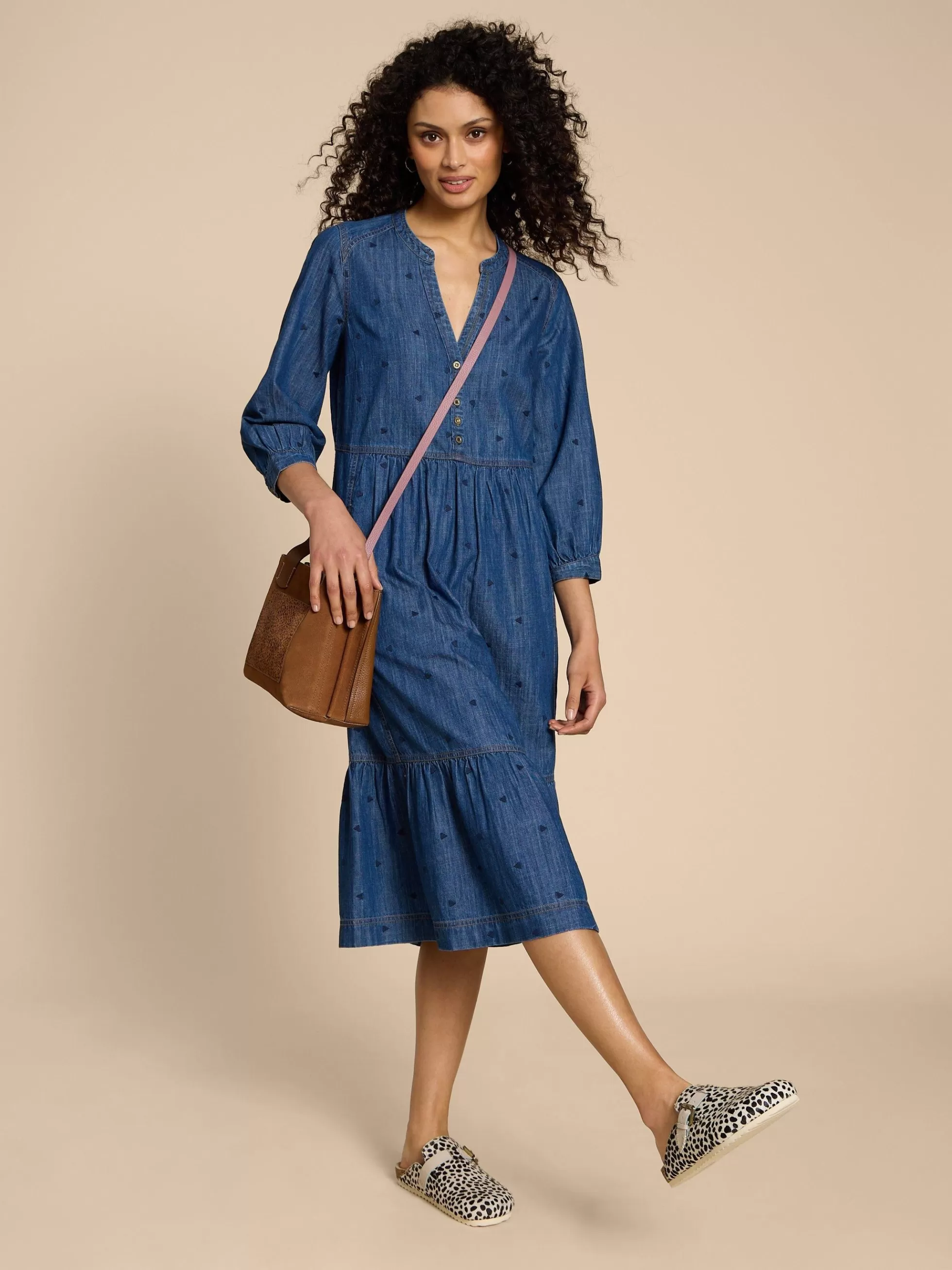 Clearance Naya Denim Midi Dress Dresses