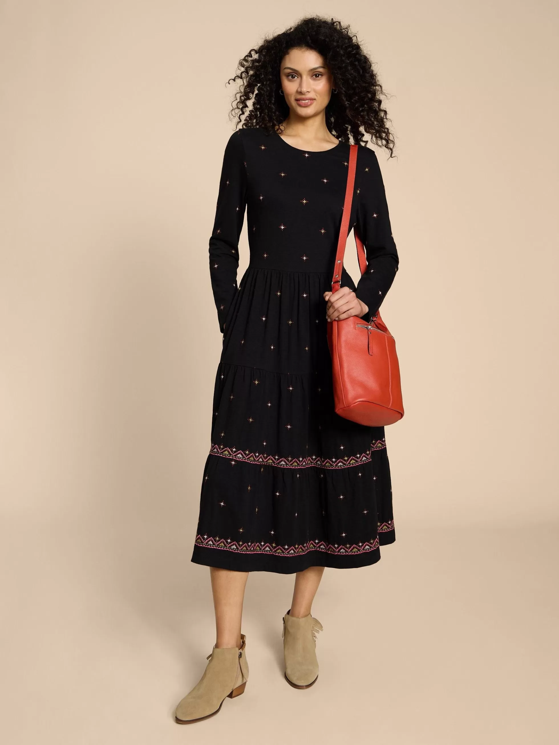 Online Poppy Embroidered Jersey Dress Dresses