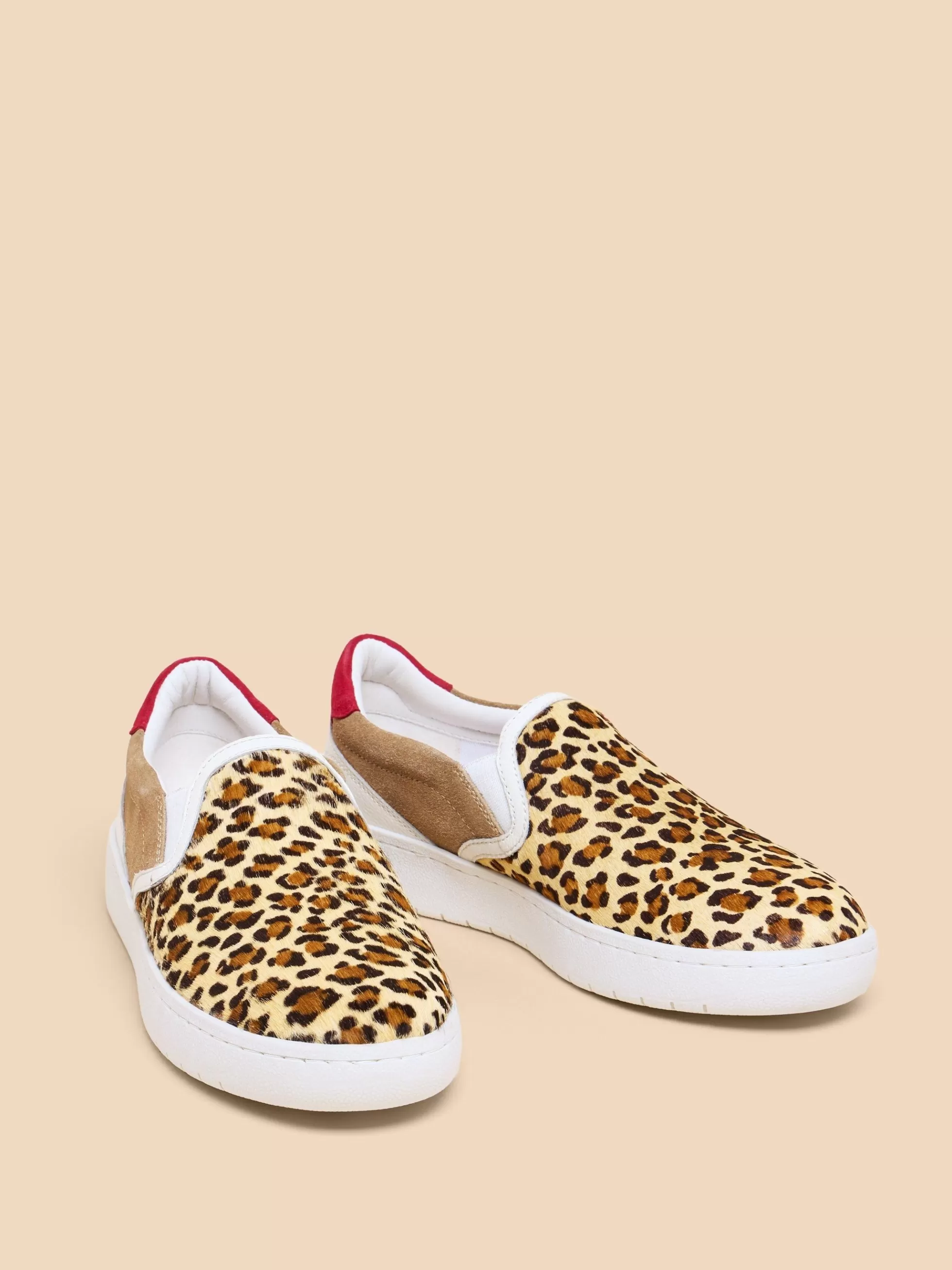 Cheap Primrose Leather Print Slip On Trainers