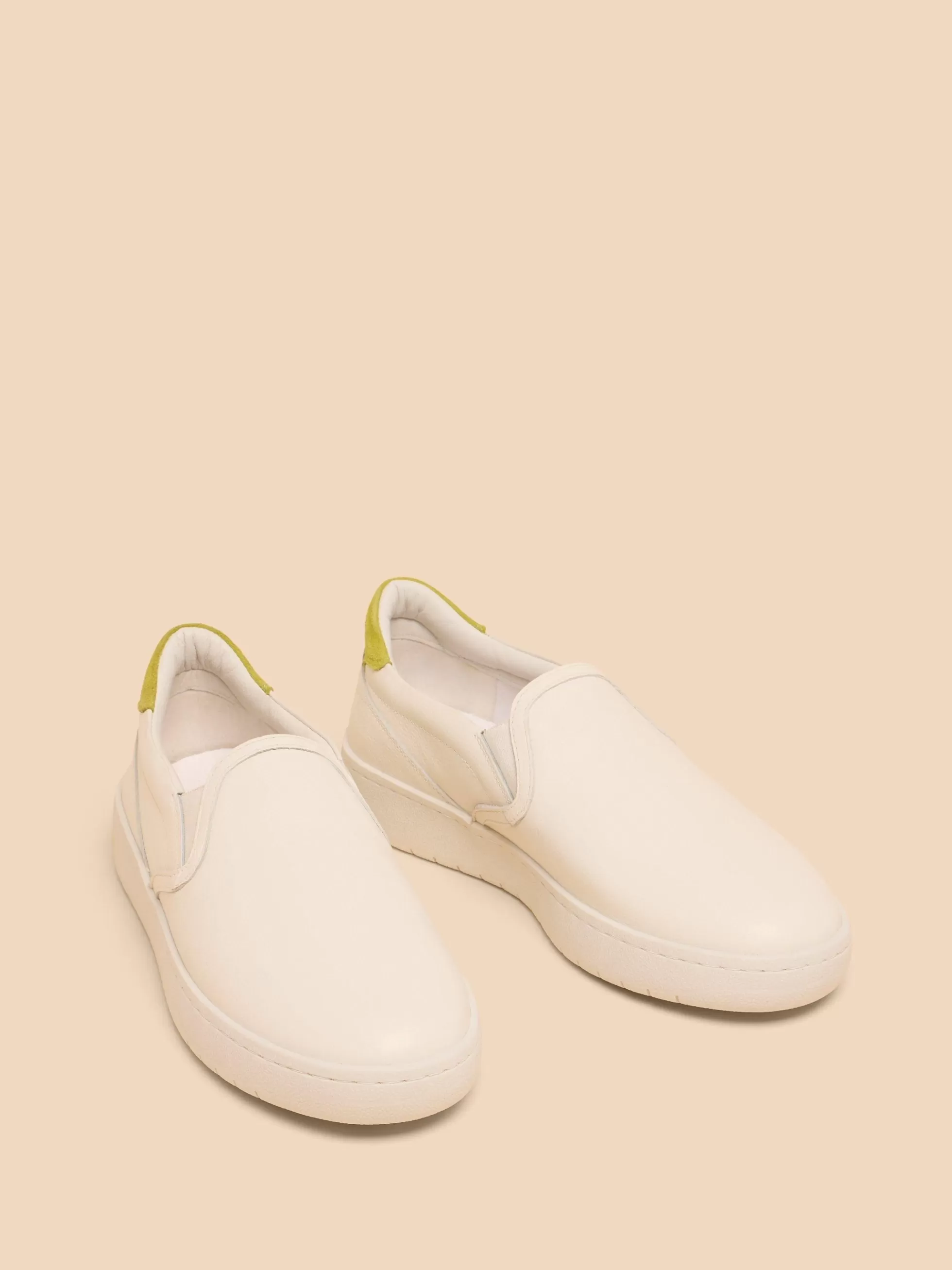 Cheap Primrose Leather Slip On Trainers