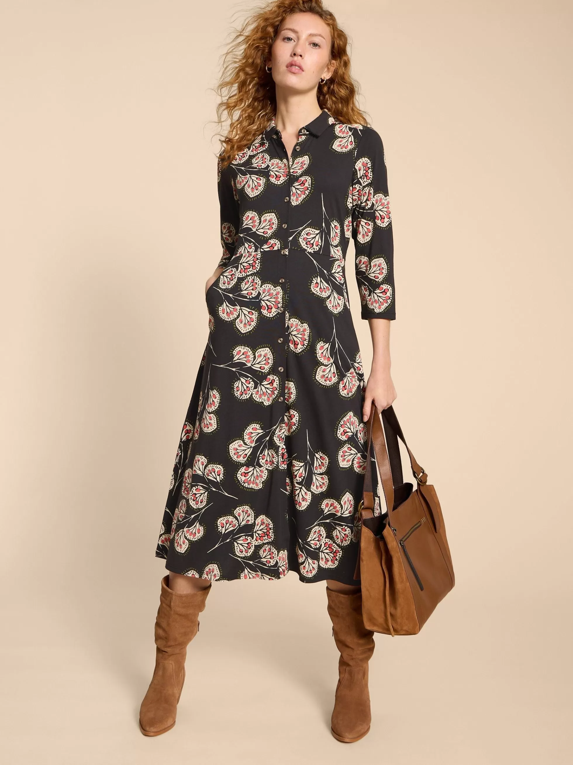 Outlet Rua Print Shirt Dress Dresses