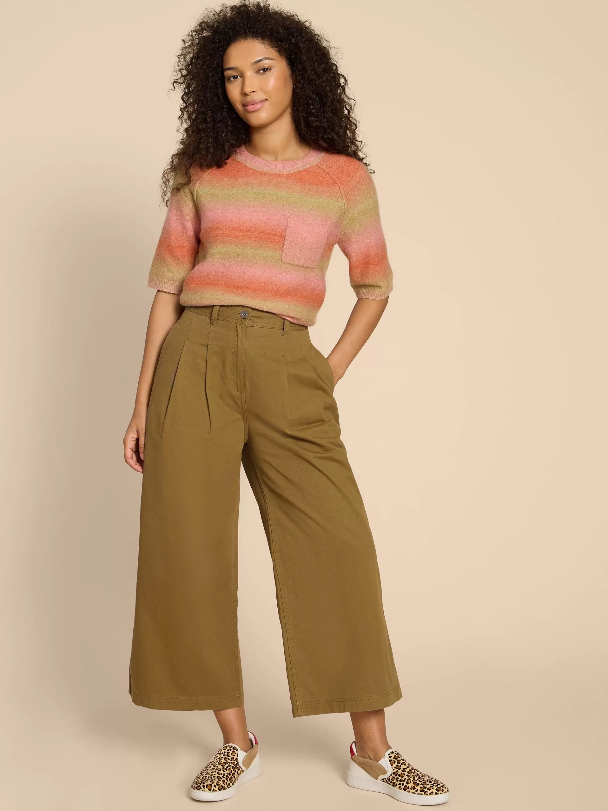 Cheap Samira Wide Leg Crop Trouser Trousers