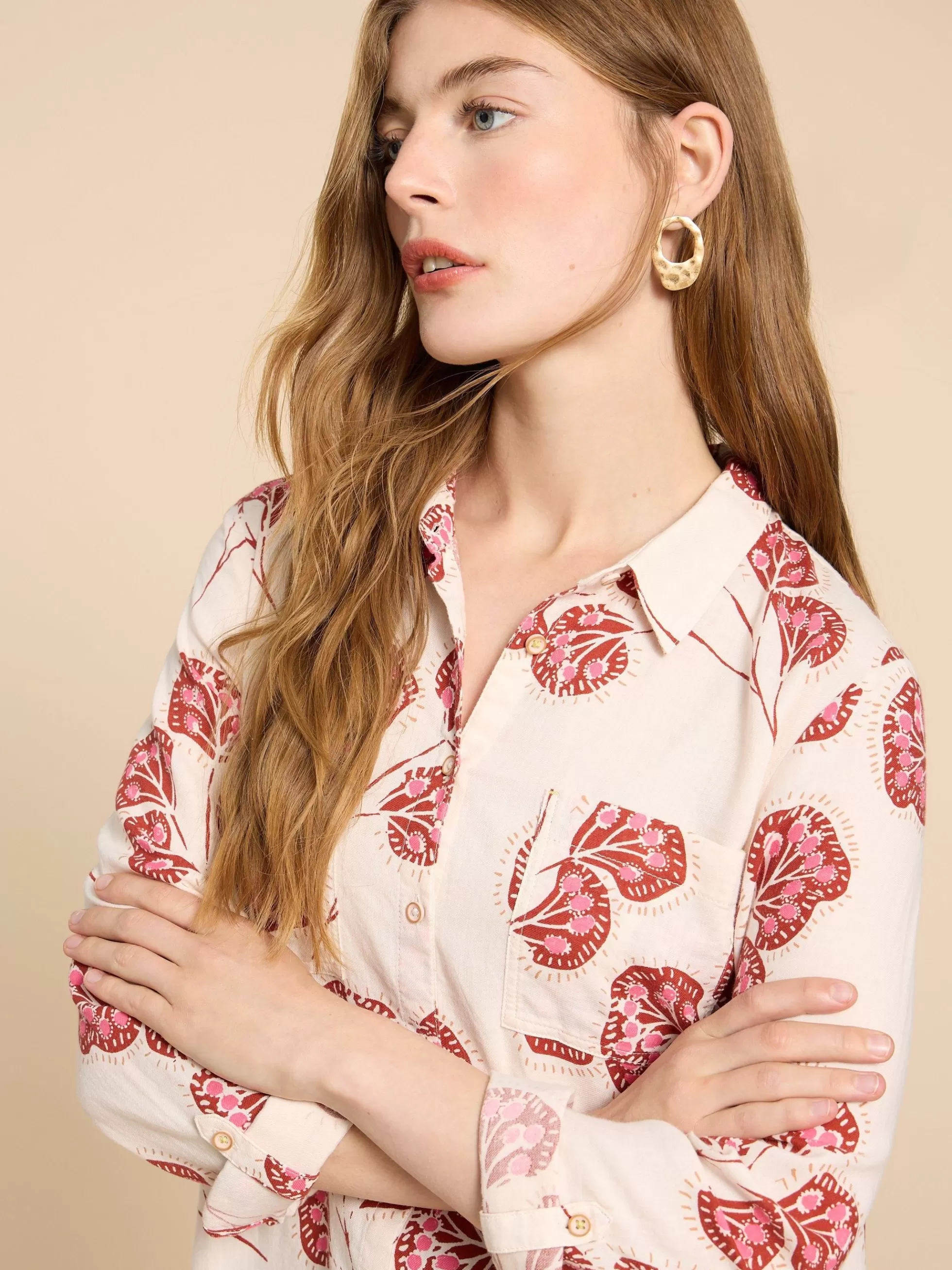 Best Sale Sophie Printed Organic Shirt Shirts And Blouses