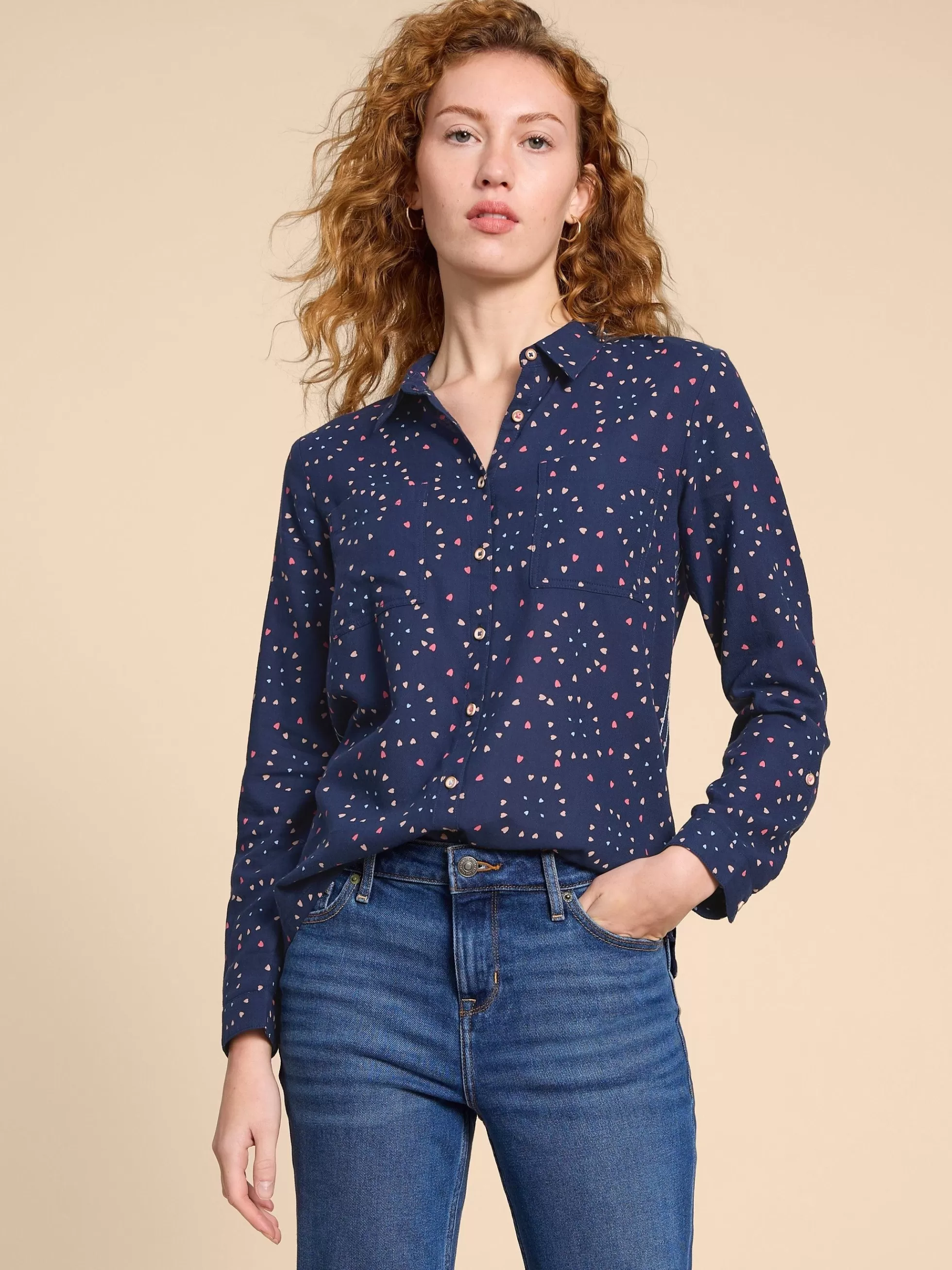 Store Sophie Printed Organic Shirt Shirts And Blouses