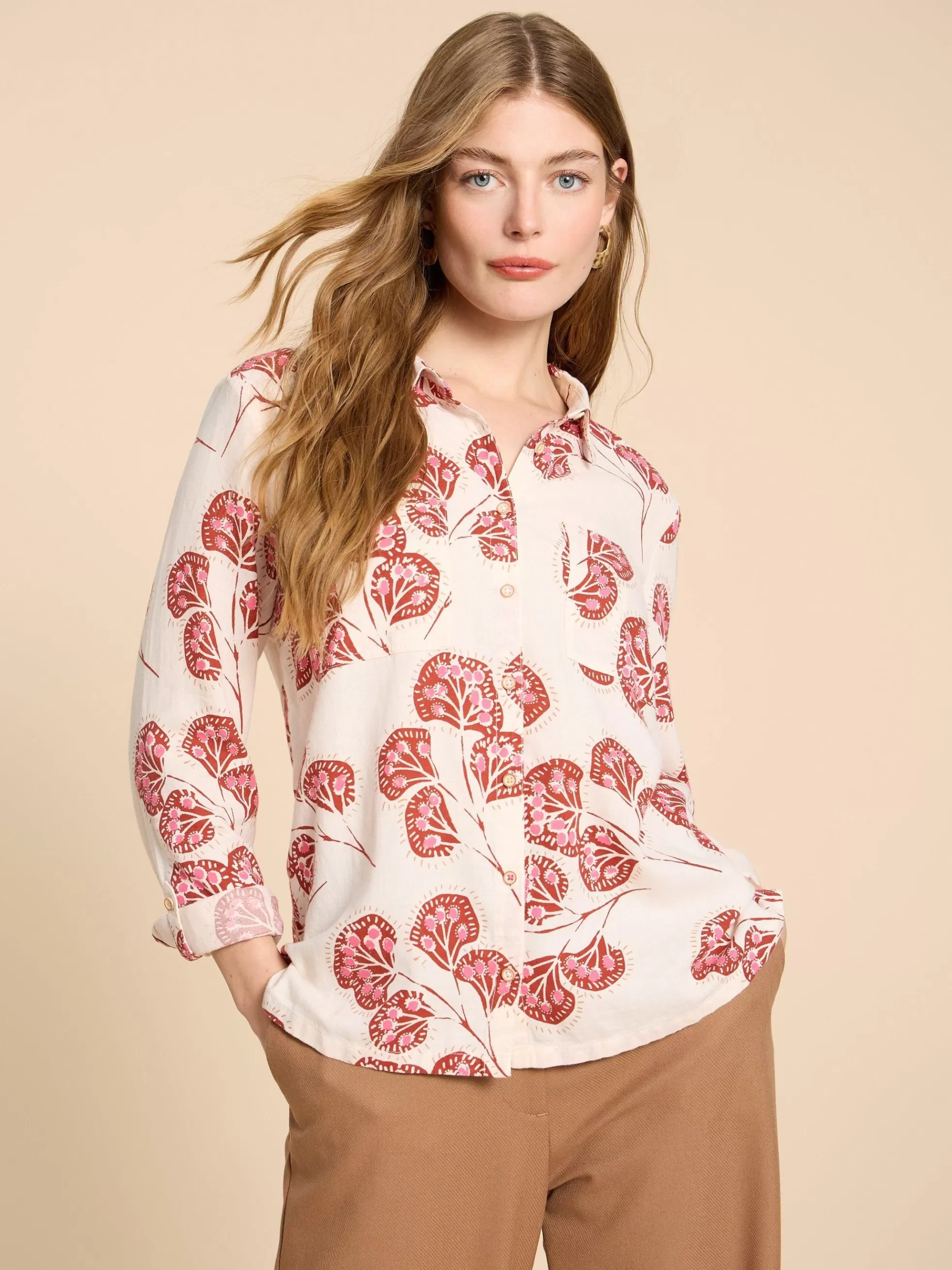 Best Sale Sophie Printed Organic Shirt Shirts And Blouses