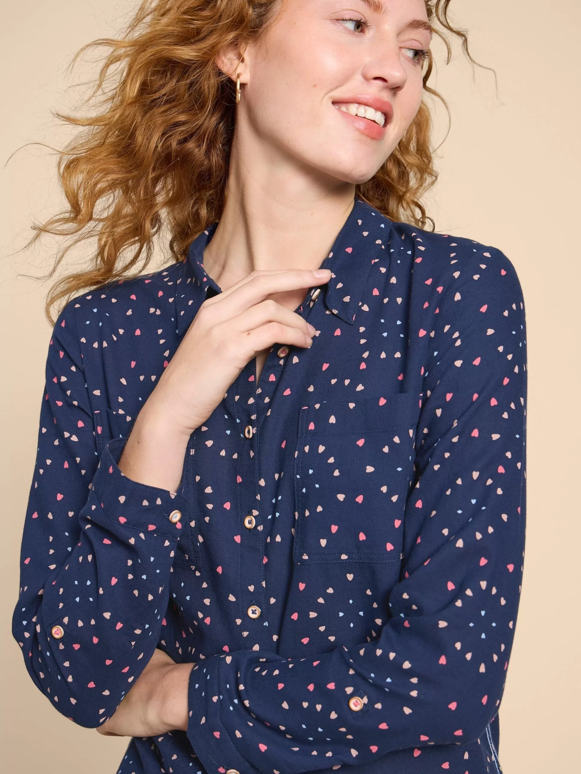 Store Sophie Printed Organic Shirt Shirts And Blouses