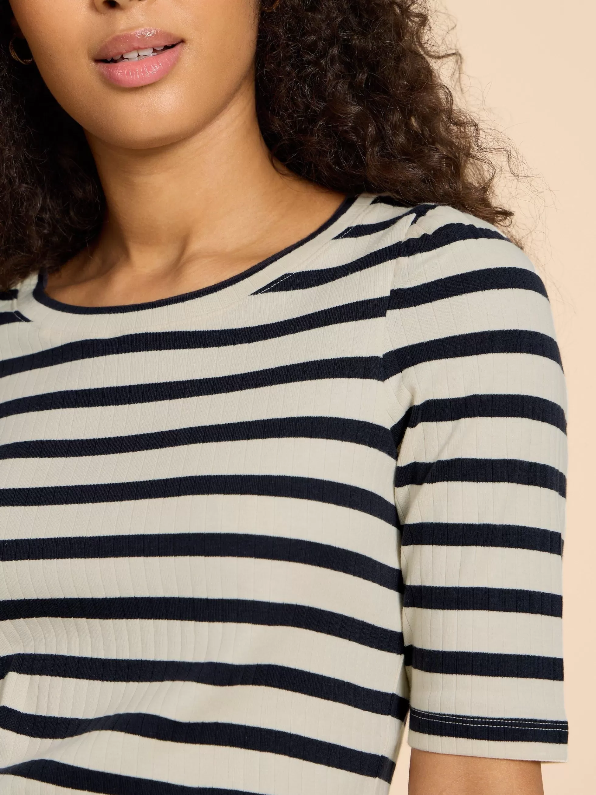 Flash Sale Stripe Puff Sleeve Tops And Tees