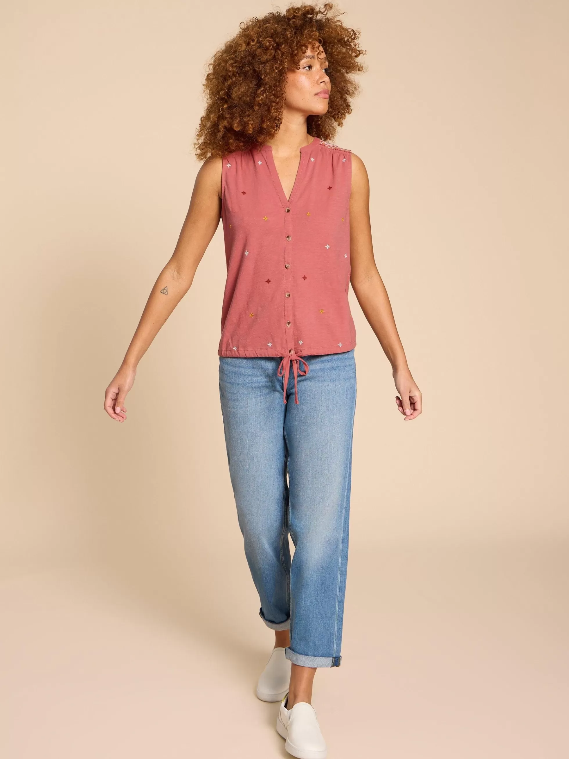 Outlet Tulip Jersey Sleeveless Shirt Shirts And Blouses