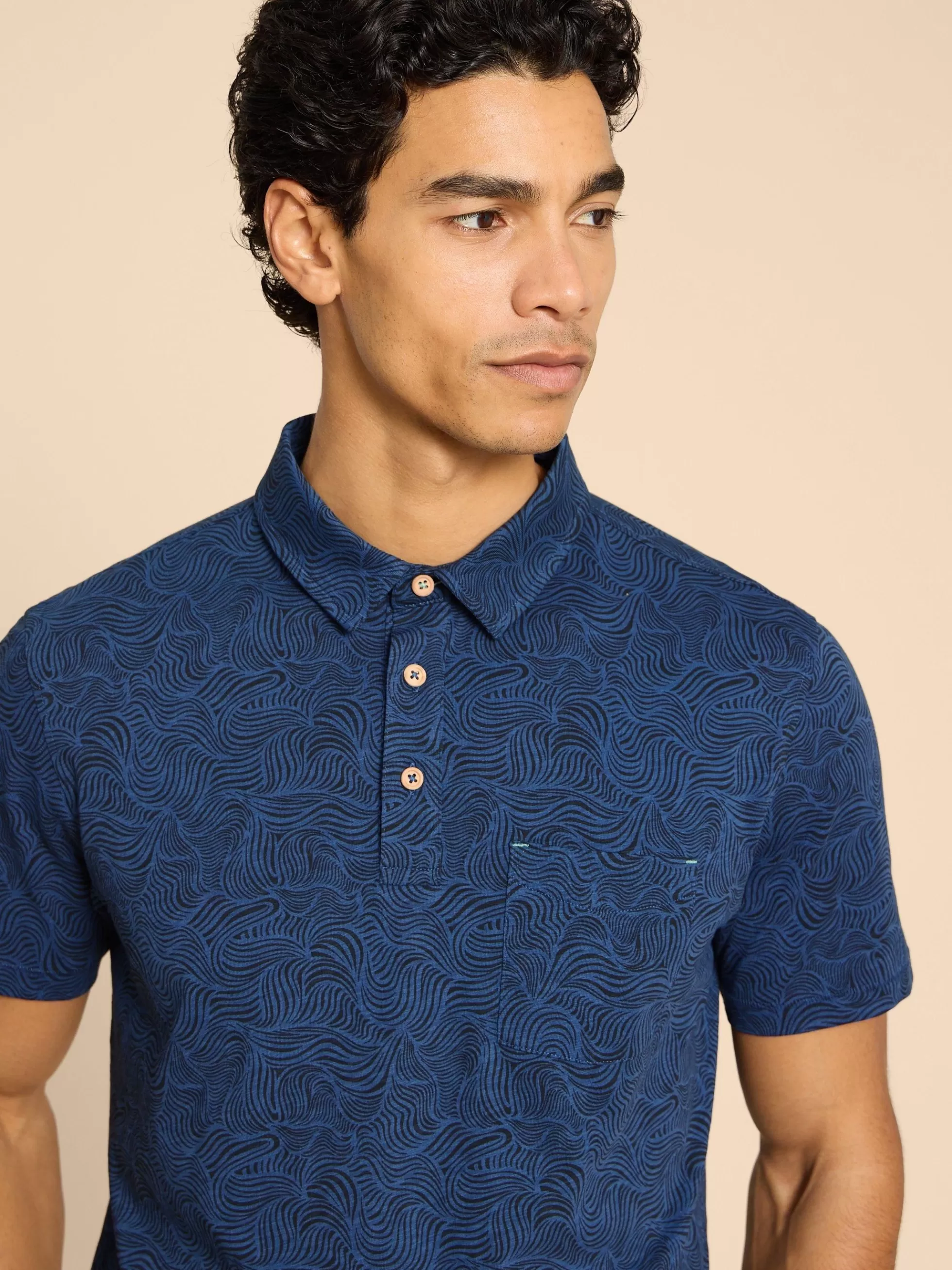 Cheap Waves Printed Polo Polo Shirts